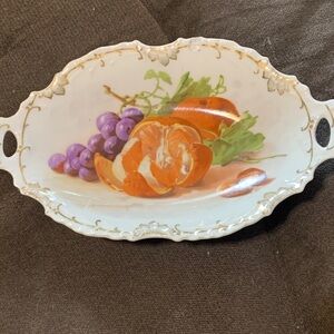 Decorative Porcelain Platter with Fruit Design